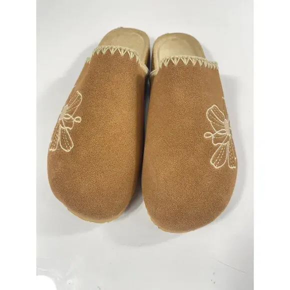 G.C. Shoes Jamie Shoes Womens Size 8.5 Brown Cognac Floral Mule Slippers New Box - Picture 3 of 9